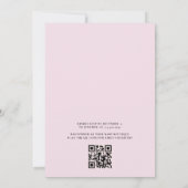 QR Code Blush Pink Ribbon Bow Girl Baby shower Kaart (Achterkant)