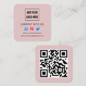QR code Blush Pink volgt scannen om verbinding met Vierkante Visitekaartje (Voorkant / Achterkant)