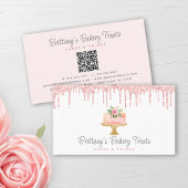 QR-code Blush roze Cake Glitter Drift Pastry Chef Visitekaartje