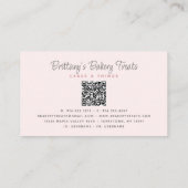 QR-code Blush roze Cake Glitter Drift Pastry Chef Visitekaartje (Achterkant)