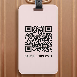 QR code Blush roze feminine scannable Contact Lost Bagagelabel