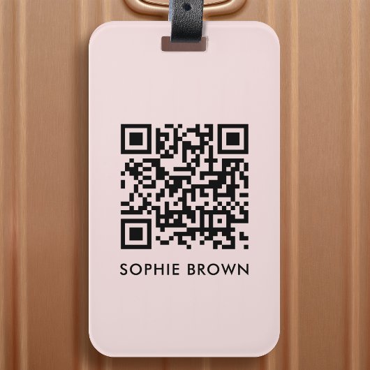 QR code Blush roze feminine scannable Contact Lost Bagagelabel