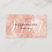 QR-code | Blush roze Initialen Visitekaartje (Voorkant)