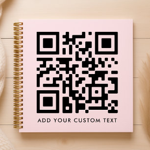 QR-code   Blush roze minimalistisch eenvoudig scan Notitieboek