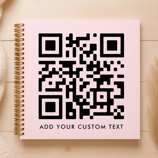 QR-code | Blush roze minimalistisch eenvoudig scan Notitieboek
