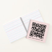 QR-code | Blush roze minimalistisch eenvoudig scan Notitieboek (Binnen)