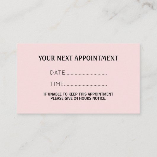 QR Code Blush Roze nagelsalon Manicurist Afsprakenkaartje (Achterkant)