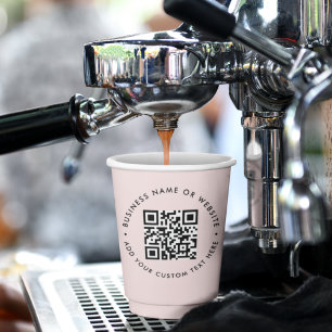 QR-code Blush roze promotiebedrijf Papieren Bekers