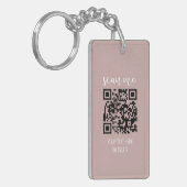 QR code Blush roze Visitekaartjes Uw Logo Sleutelhanger (Voorkant Links)