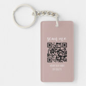 QR code Blush roze Visitekaartjes Uw Logo Sleutelhanger (Voorkant)
