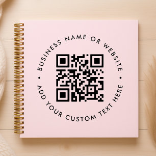 QR-code   Blush roze vrouwelijke promotieacties Notitieboek