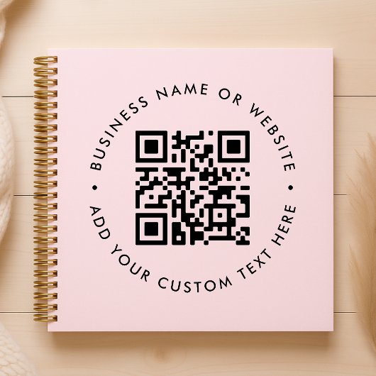 QR-code | Blush roze vrouwelijke promotieacties Notitieboek
