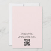 QR Code Blush Roze Waterverf Bow Baby shower Kaart (Achterkant)