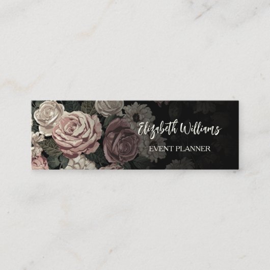 QR-code | Blush Rozen Black Mini Visitekaartje (Voorkant)