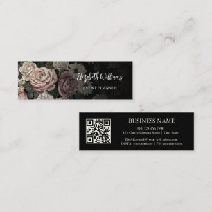 QR-code Blush Rozen Black Mini Visitekaartje