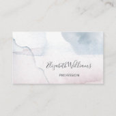 QR Code Blush Stapel Blauwe Waterverf Achtergrond Visitekaartje (Voorkant)