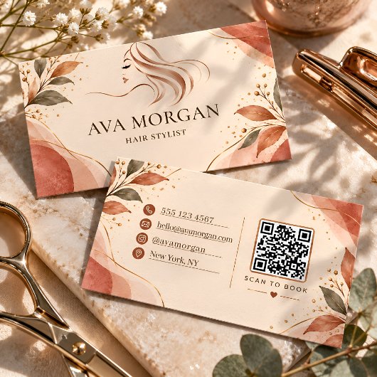 Qr-code boeking voor kapper visitekaartje