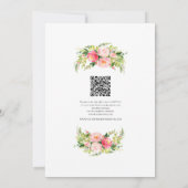QR Code Bohemian Watercolor Floral Wreath Wedding Kaart (Achterkant)