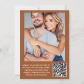 QR-code Boho Chic Retro Bloem Bruiloft Kaart (Achterkant)