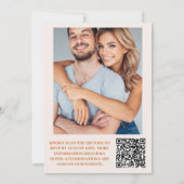 QR Code Boho Chic Retro Bloemige Trouwdag Kaart (Achterkant)