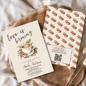 QR Code Boho Love is Brewing Vrijgezellenfeest Kaart
