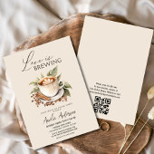 QR Code Boho Love is Brewing Vrijgezellenfeest Kaart