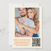 QR Code Boho Retro Bloemen Bruiloft Kaart (Achterkant)