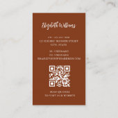 QR Code | Boho Rose Bloem Maans Terracotta Visitekaartje (Achterkant)