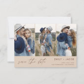 QR Code Boho Save the Date 4 Foto Elegant (Voorkant)