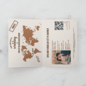 QR Code Boho Wedding Destination Passport Map Invi (Binnen)