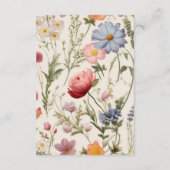 qr code Boho Wildflower Botanische bruiloft Informatiekaartje (Achterkant)