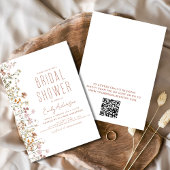 QR Code Boho Wildflower Vrijgezellenfeest Kaart
