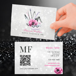 QR Code Bokeh Lash Technician, Eyelashes QR Code Visitekaartje