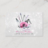 QR Code Bokeh Lash Technician, Eyelashes QR Code Visitekaartje (Voorkant)