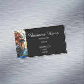 QR Code Bold Bison Buffalo Animal Nature Art Magnetisch Visitekaartje (Voorbeeld)