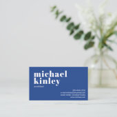 QR code bold modern minimalist professional blue Visitekaartje (Staand voorkant)