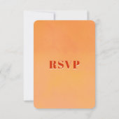 QR Code Bold Modern Orange Sunset Wedding RSVP Kaartje (Achterkant)