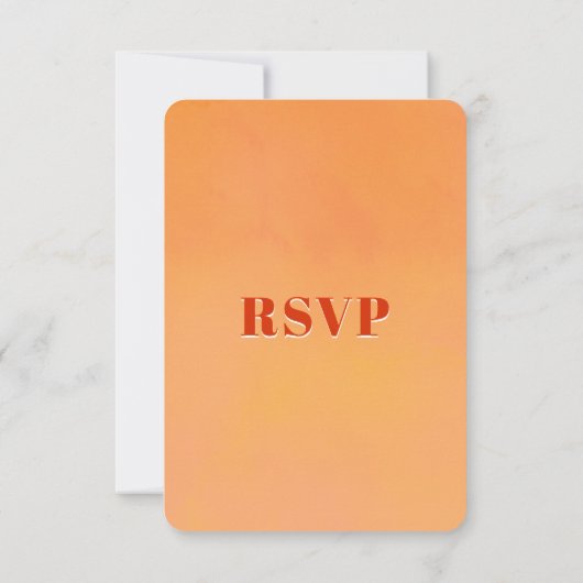 QR Code Bold Modern Orange Sunset Wedding RSVP Kaartje (Achterkant)