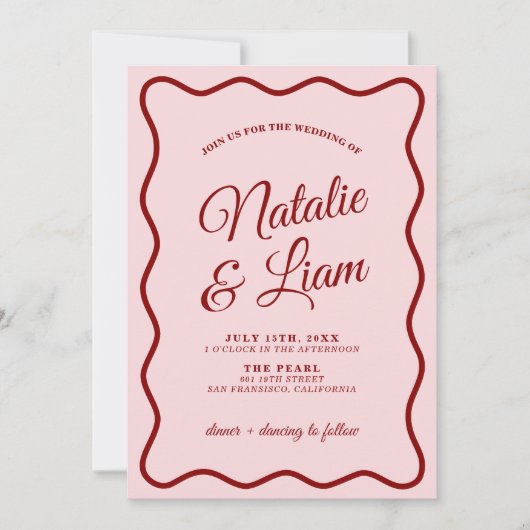 QR Code Bold Moderne Kleurrijke grillige bruiloft Kaart (Voorkant)