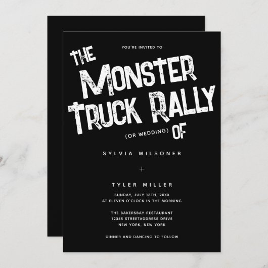 QR Code Bold Unique Typography Wedding Kaart (Voorkant / Achterkant)