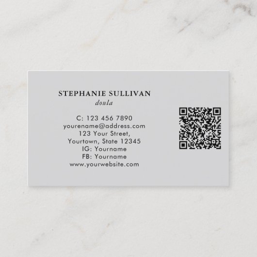 QR Code Boom van het Leven Doula Visitekaartje (Achterkant)