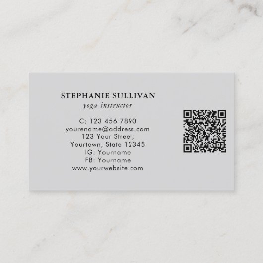 QR Code Boom van het Leven Yoga Instructeur Visitekaartje (Achterkant)