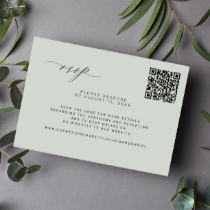 QR code bos salie groen bruiloft RSVP Kaart