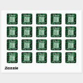 QR Code bosgroen groovy gevonden voorwerpen Vierkante Sticker (Vel)