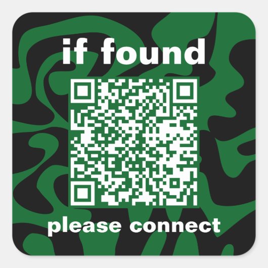 QR Code bosgroen groovy gevonden voorwerpen Vierkante Sticker (Voorkant)