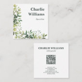 QR-code botanisch lijst laat wit achter Vierkante Visitekaartje (Voorkant / Achterkant)