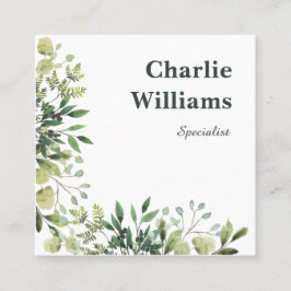 QR-code botanisch lijst laat wit achter Vierkante Visitekaartje