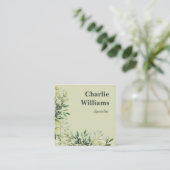 QR-code botanisch lijst verlaat boho Vierkante Visitekaartje (Staand voorkant)