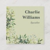 QR-code botanisch lijst verlaat boho Vierkante Visitekaartje (Voorkant)