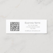 QR-code | Boterfly Greenery Mint Silver Mini Visitekaartje (Achterkant)